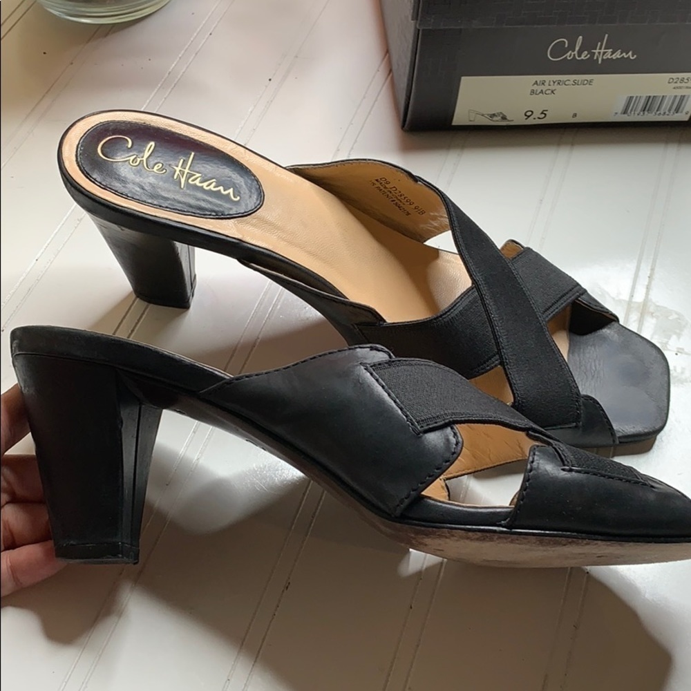 Cole Haan Air Lyric Slide Black Leather - Sz 9.5 - Picture 4 of 8